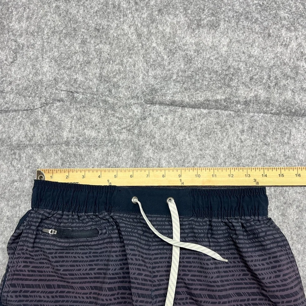 Vuori Swim Trunks Mens M Blue Geometric Drawstring Unlined Bank Shorts Hybrid